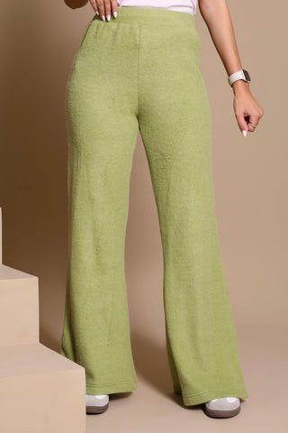 Buy green Knitwear Wide Leg Pants W636