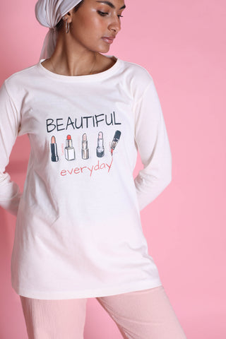 Buy white-red Cotton Tshirt B6