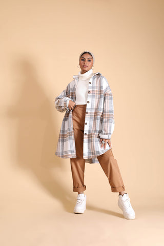 Buy beige Wool Long Shirt W541