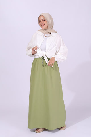 Buy light-green Popline Skirt 3648