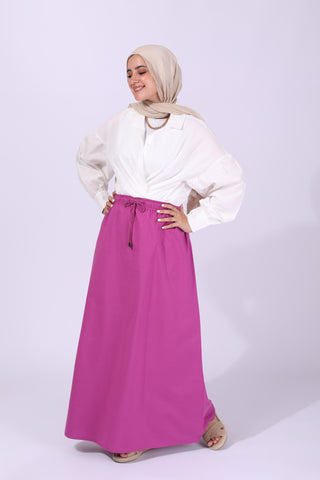 Buy fuchsia Popline Skirt 3648