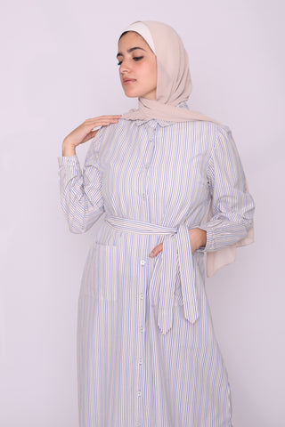 Buy blue-striped Popline Dress Shirt 3604