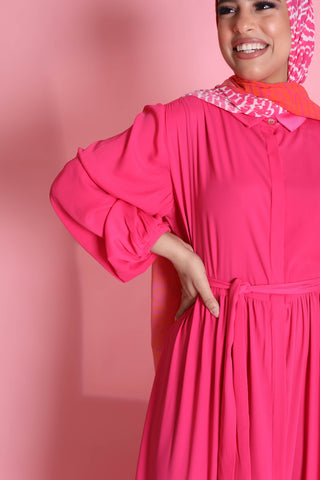 Buy fushia Satin Dress 3745