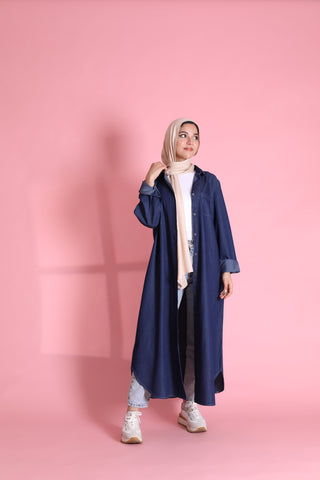 Buy dark-blue Jeans Dress Shirt 3687