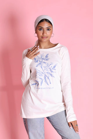 Buy white-blue Cotton Tshirt B6