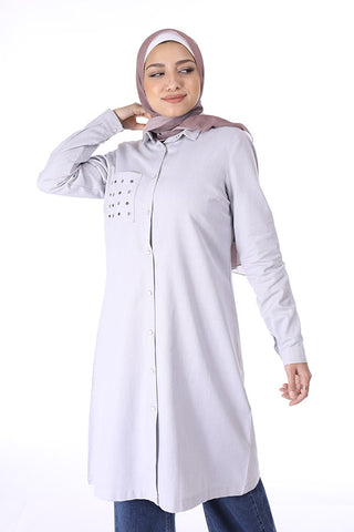 يشتري gray Oxford Dress Shirt 3374